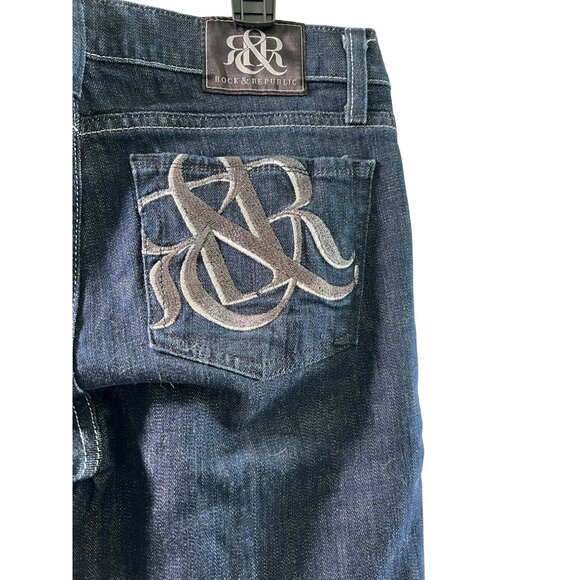 Rock & Republic Womens size 29 Dark Wash Denim Bootcut Jeans Size 8 - Picture 1 of 9